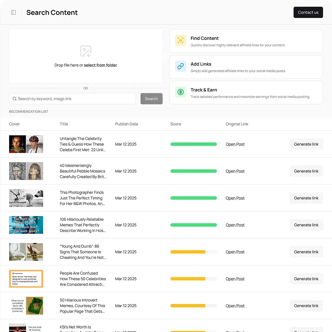 Browse Viral Content